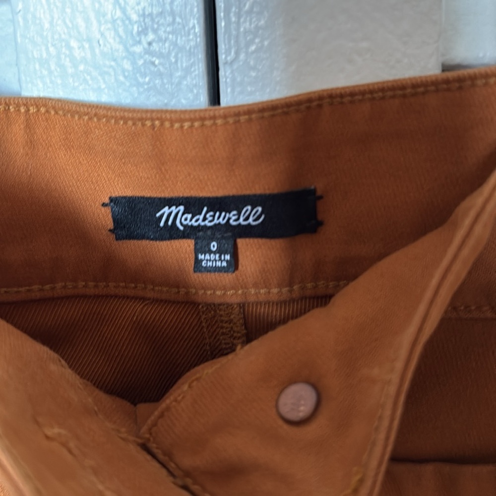Madewell Rust Button-Front Mini Skirt size 0 - Picture 3 of 7